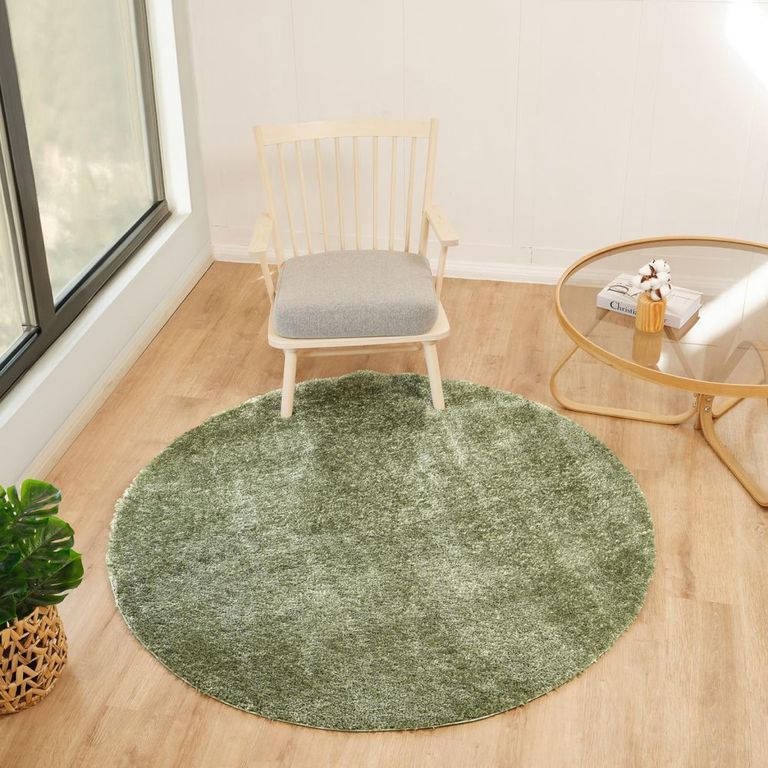 Cloudy Round Rug - High Pile Shaggy - Green - Sizes Available