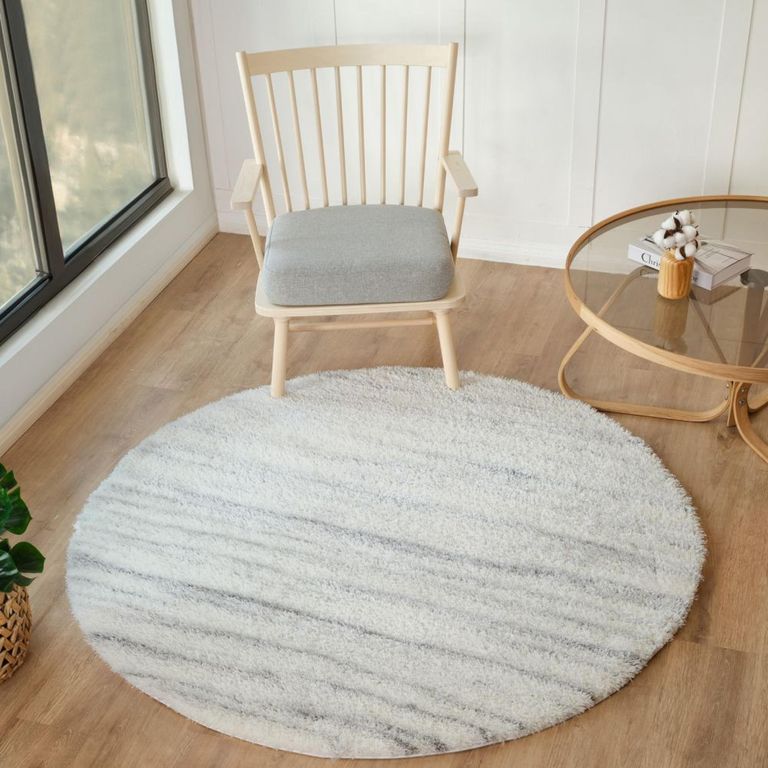 Cloudy Round Rug - High Pile Shaggy - CDG2307 - White - Sizes Available