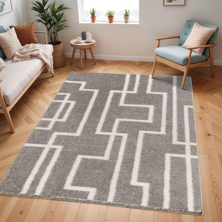 Cloudy Rug - Modern Shaggy - Grey - 160cm x 213cm