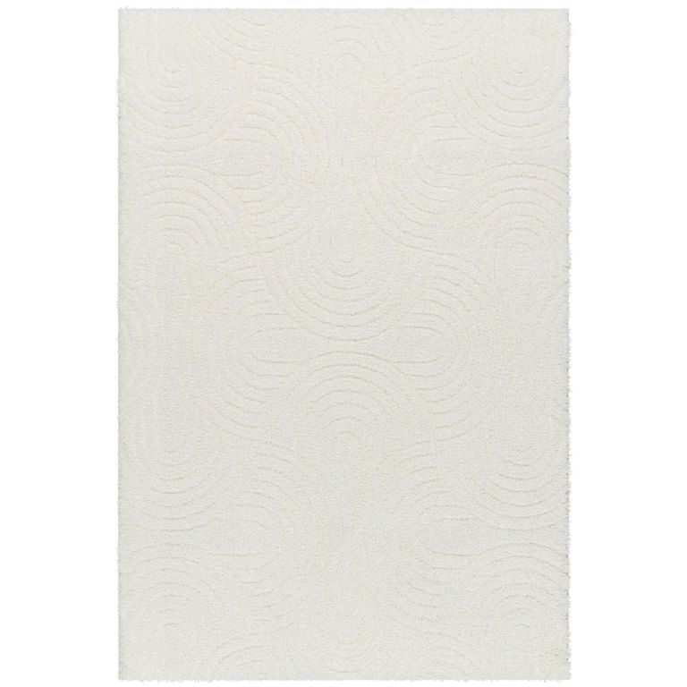Nomadic Rug - Shaggy Modern Plush Pile - NMC2316 - Ivory - Sizes Available