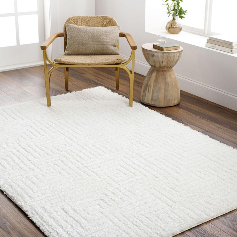 Nomadic Rug - Shaggy Modern Plush Pile - NMC2314 - Ivory - Sizes Available