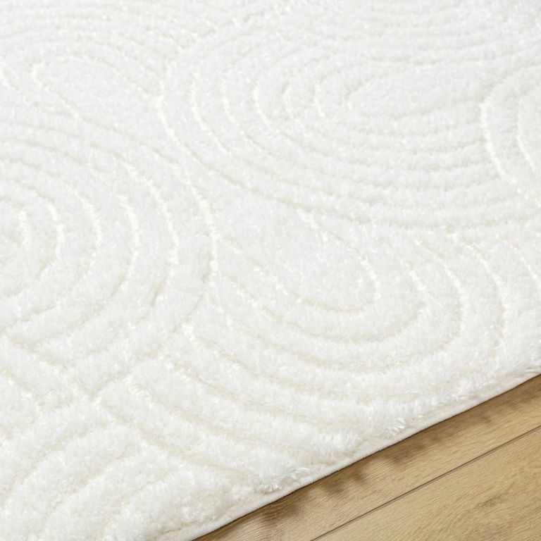 Nomadic Rug - Shaggy Modern Plush Pile - NMC2316 - Ivory - Sizes Available