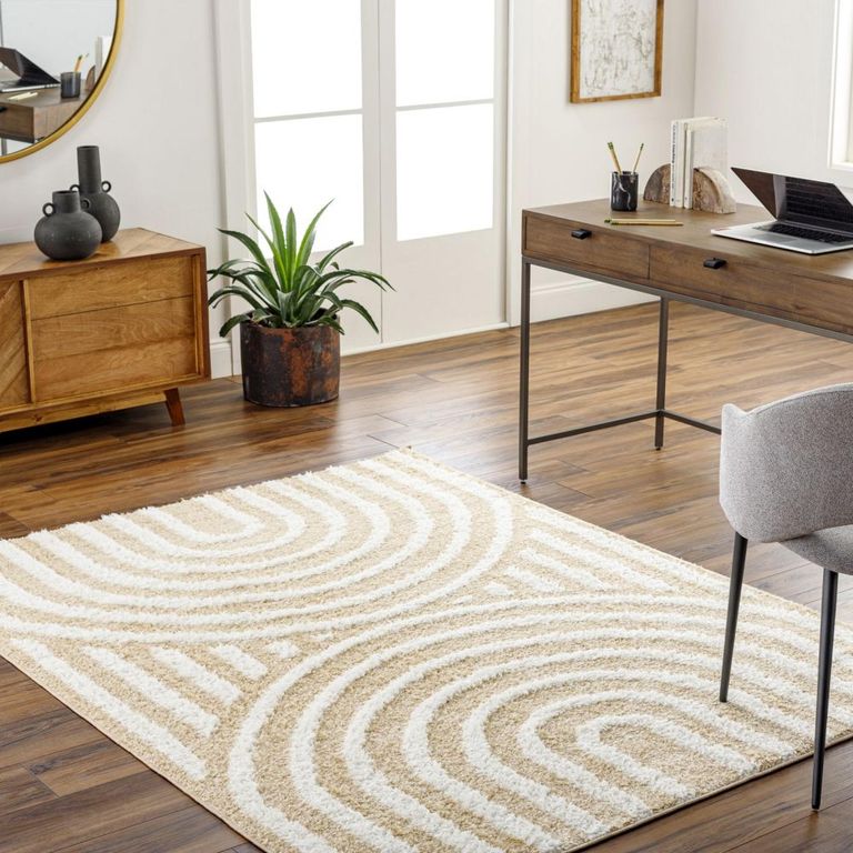 Rodos Rug - Modern Shaggy - RDO2331 - Mustard - Sizes Available