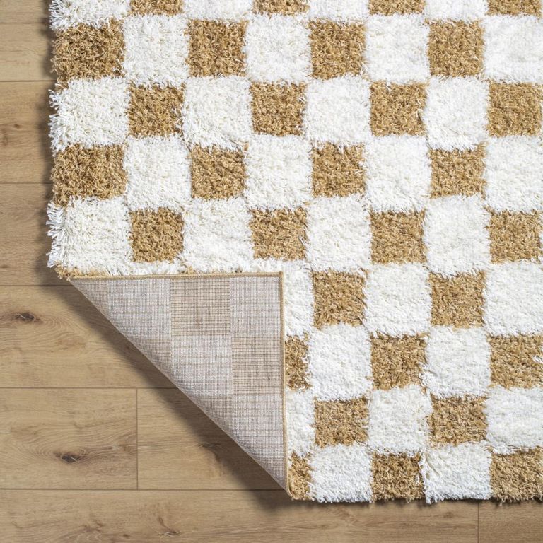 Urban Rug - Modern Shaggy - USG2346 - Cream Checkered - Sizes Available