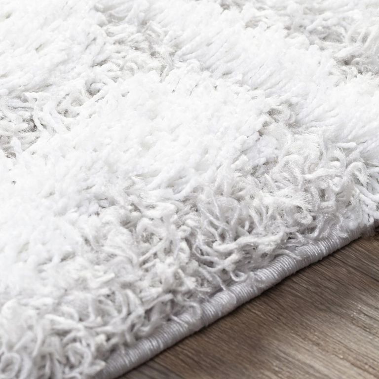 Urban Rug - Shaggy Geometric Plush Pile - Light Grey - Sizes Available
