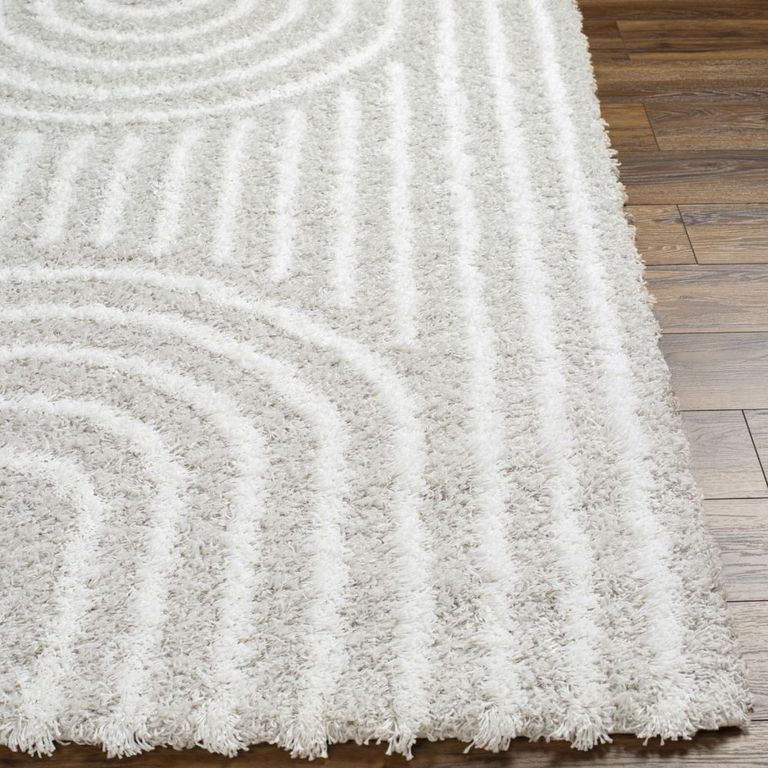 Urban Rug - Shaggy Modern Plush Pile - Light Grey - Sizes Available