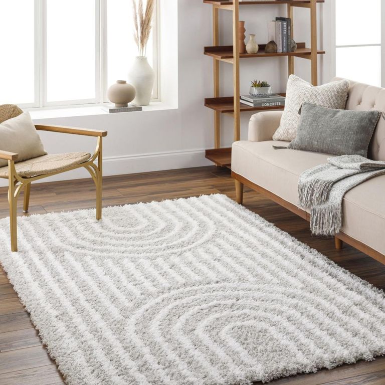 Urban Rug - Shaggy Modern Plush Pile - Light Grey - Sizes Available