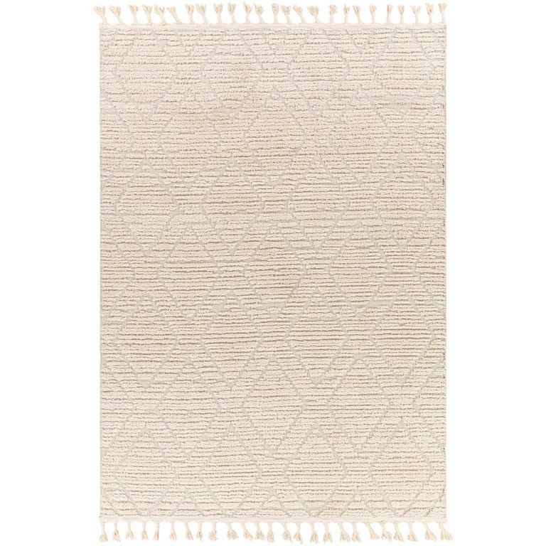 Nora Rug - Geometric High Pile Berber - Beige - Sizes Available