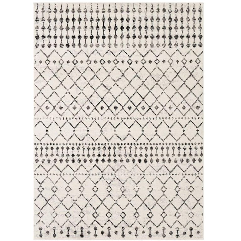 Pisa Rug - Geometric Berber - Black & Grey - Sizes Available