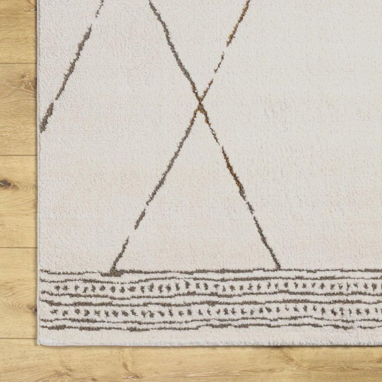 Freud Rug - Modern High Pile Berber - Ivory & Brown - Sizes Available