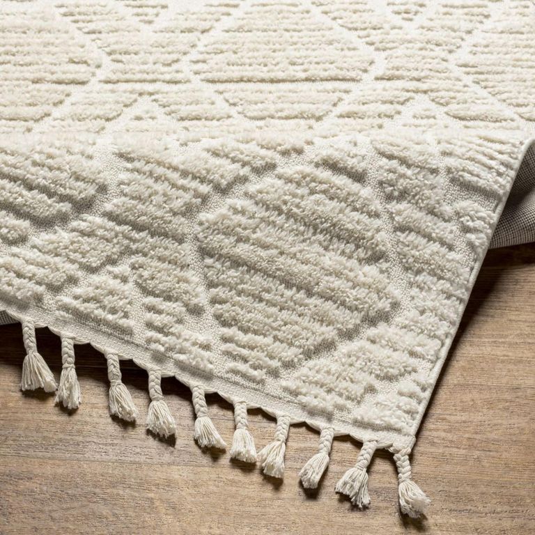 Nora Rug - Geometric High Pile Berber - Beige - Sizes Available