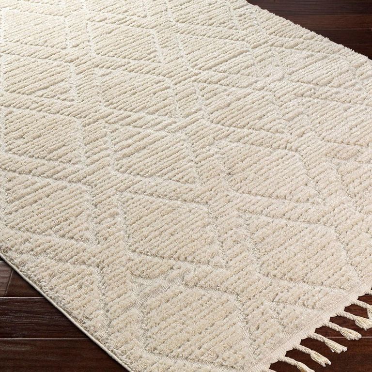 Nora Rug - Geometric High Pile Berber - Beige - Sizes Available