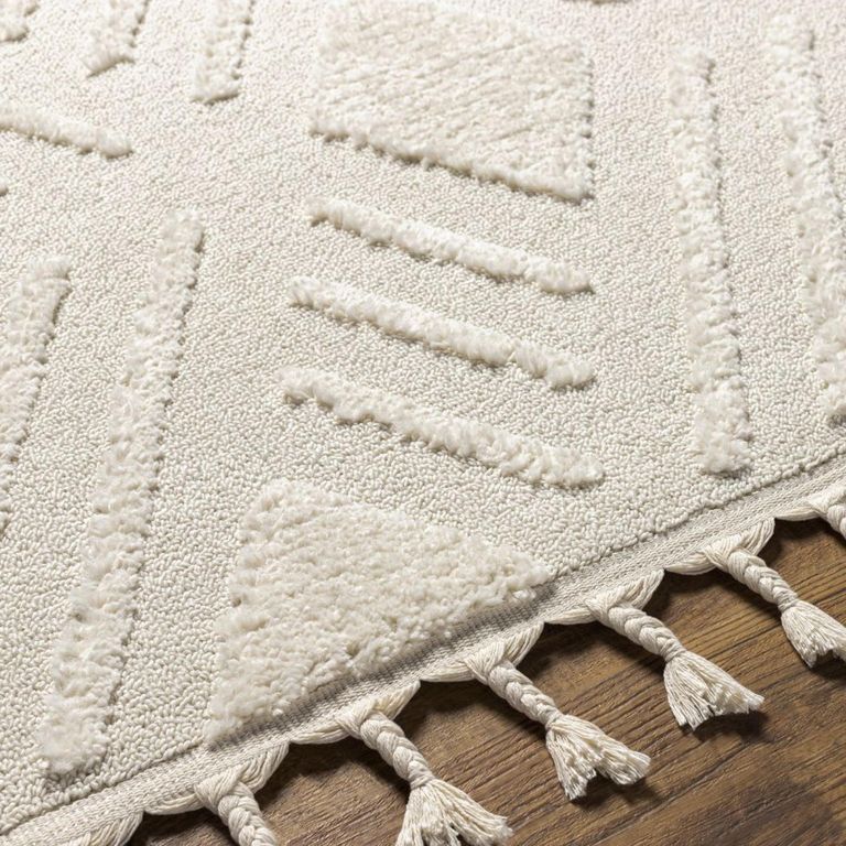 Nora Rug - Geometric High Pile Berber - Ivory - Sizes Available