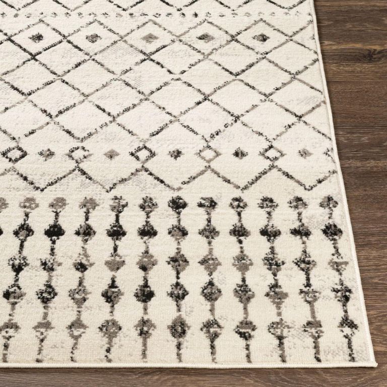 Pisa Rug - Geometric Berber - Black & Grey - Sizes Available