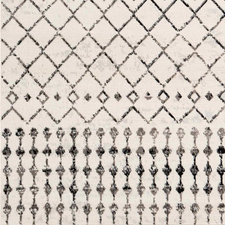 Pisa Rug - Geometric Berber - Black & Grey - Sizes Available