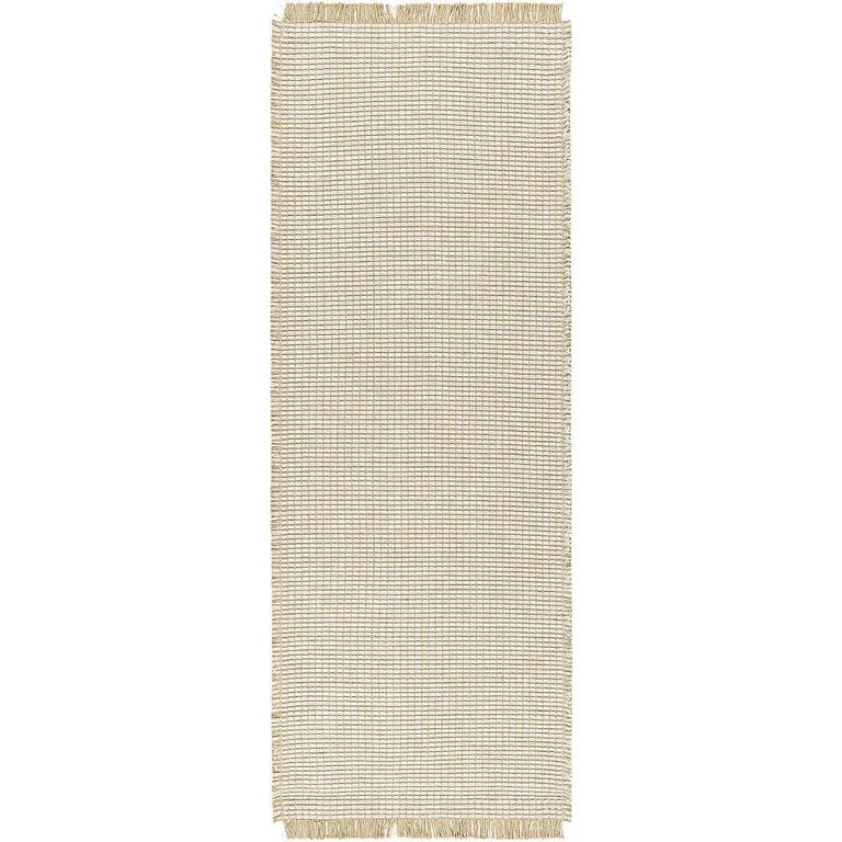Kimi Runner - Solid & Border Boho Jute - BOKM2302 - Brown - 80cm x 220cm