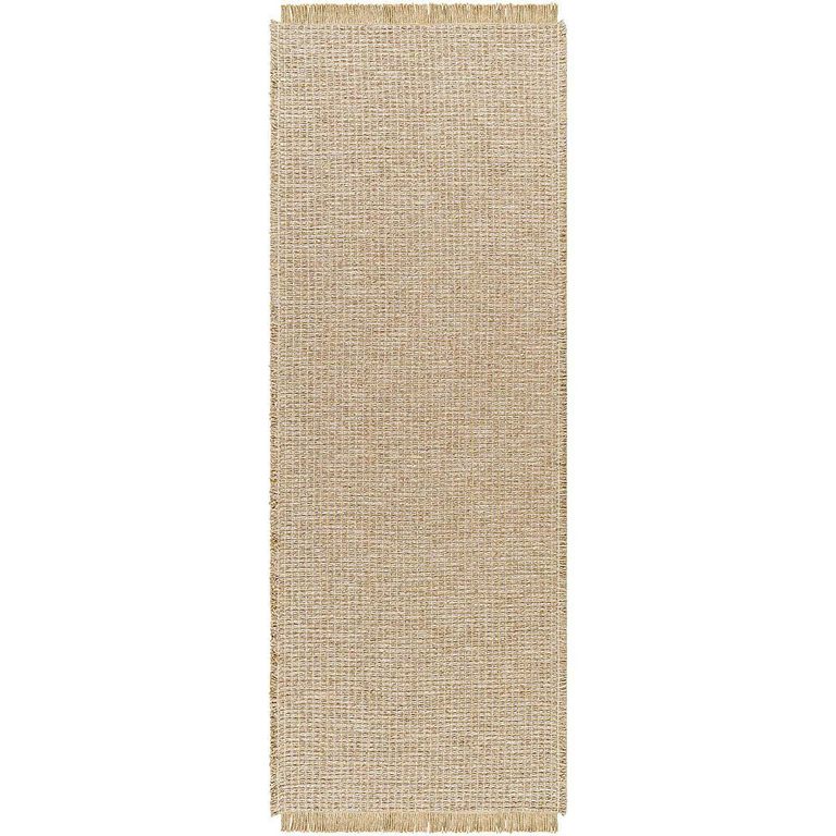 Kimi Runner - Solid & Border Boho Jute - BOKM2303 - Brown - 80cm x 220cm