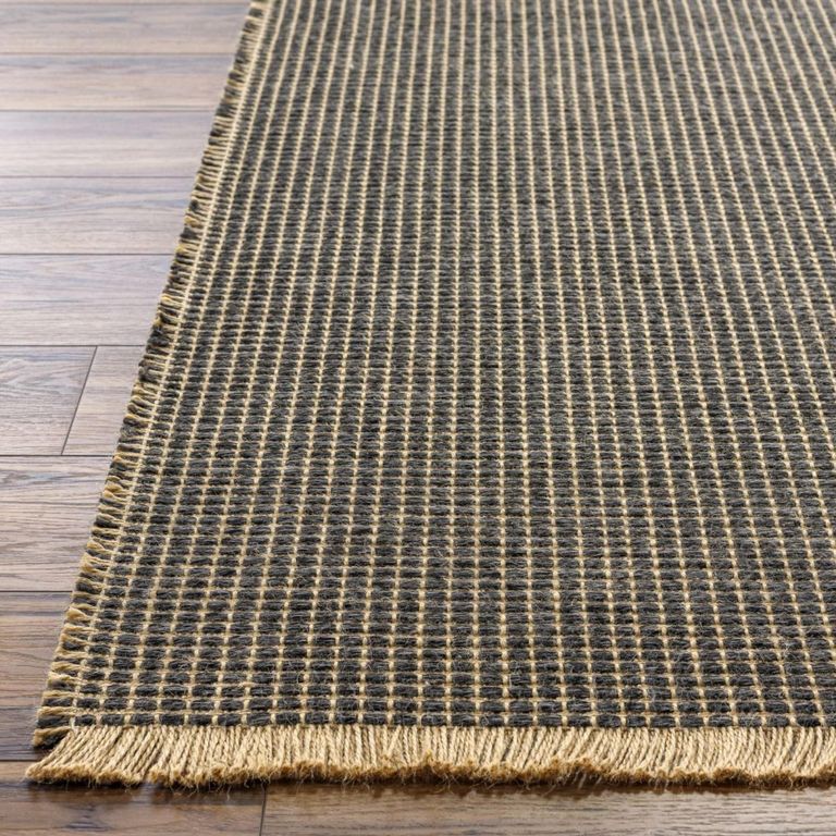 Kimi Rug - Solid & Border Boho Jute - BOKM2305 - Brown - Sizes Available