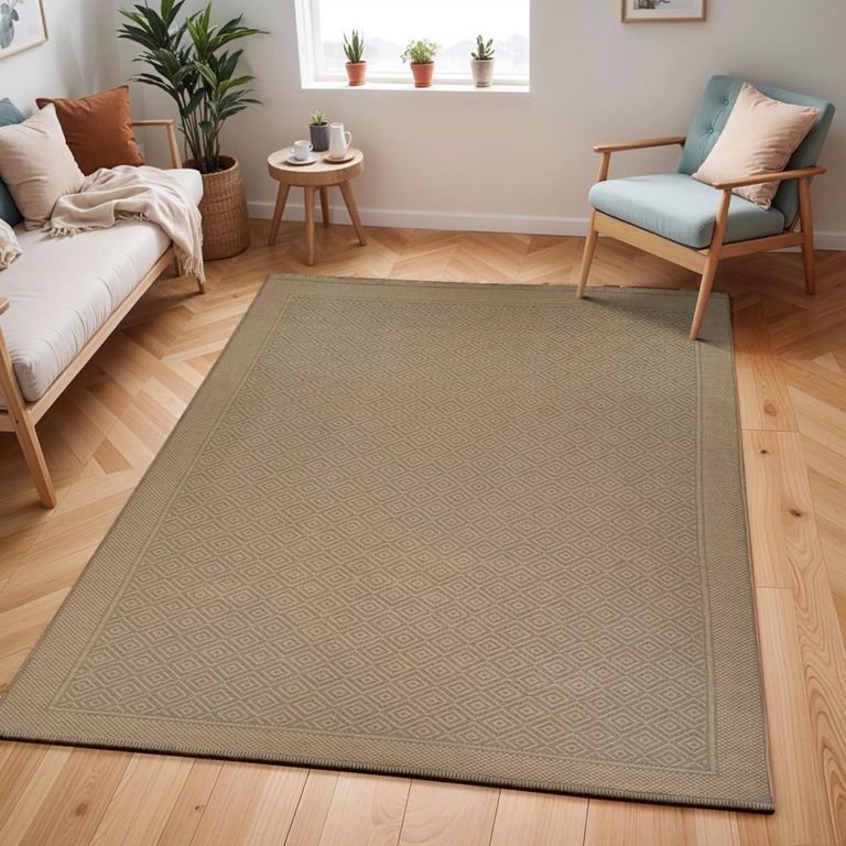Mystery Rug - Machine Washable Boho Jute - MYS2300 - Tan - Sizes Available