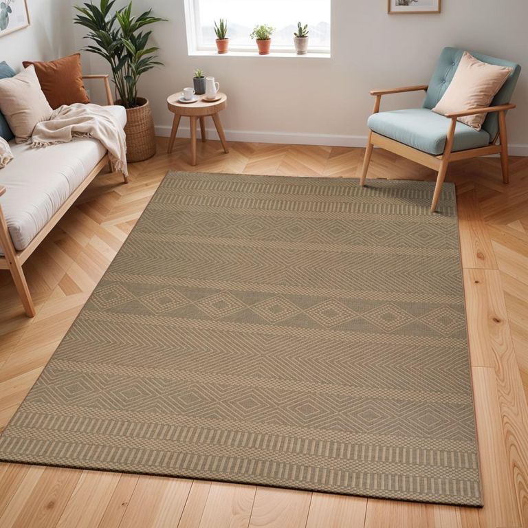 Mystery Rug - Machine Washable Boho Jute - MYS2301 - Tan - Sizes Available