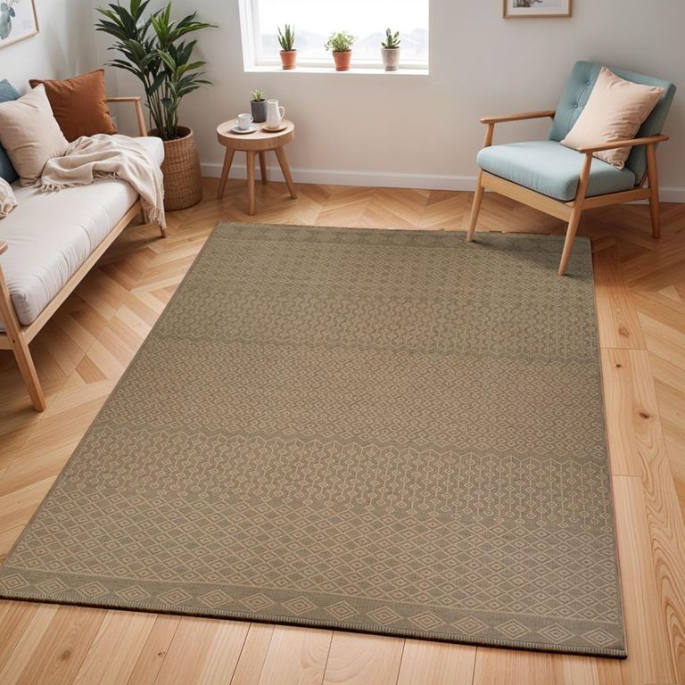 Mystery Rug - Machine Washable Boho Jute - MYS2303 - Tan - Sizes Available