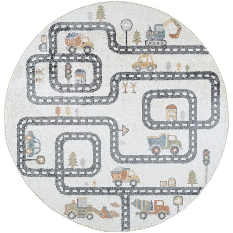 Lillian Round Kids Rug - Machine Washable - LLL2347 - Beige - 160cm x 160cm
