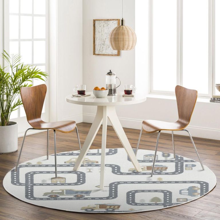 Lillian Round Kids Rug - Machine Washable - LLL2347 - Beige - 160cm x 160cm