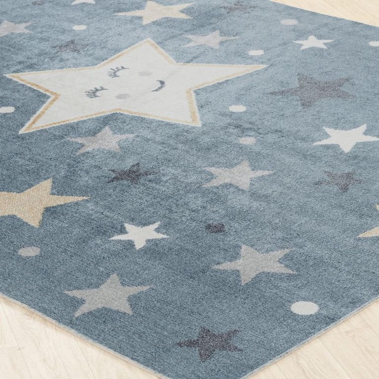Lillian Kids Rug - Machine Washable - LLL2342 - Blue - Sizes Available