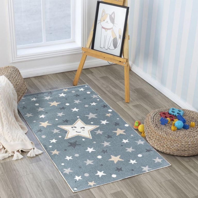 Lillian Kids Rug - Machine Washable - LLL2342 - Blue - Sizes Available
