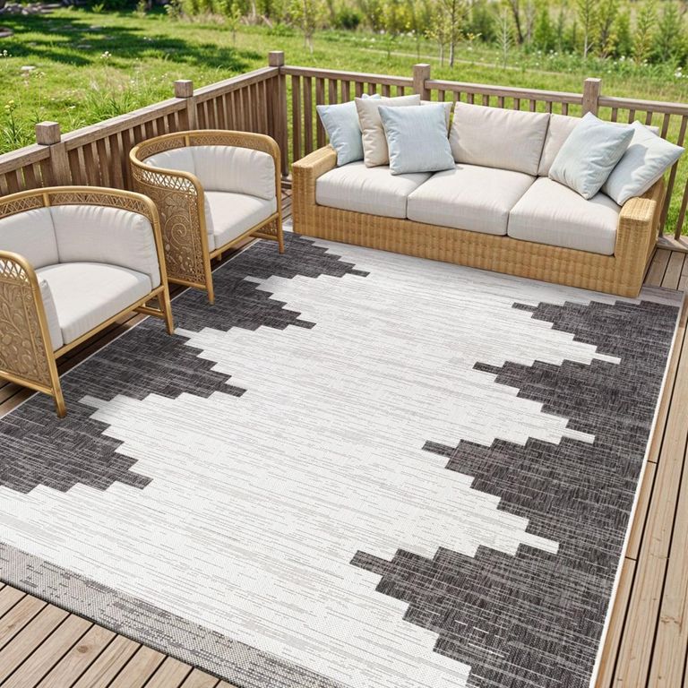 Eagean Rug - Black & Off White - Sizes Available