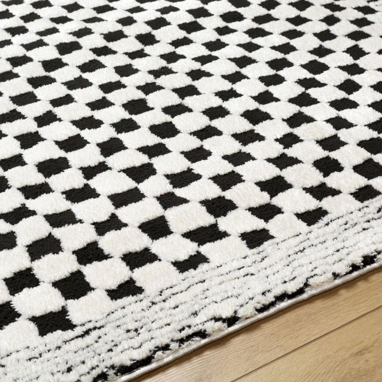 Freud Rug - Checkered - Ivory & Black - Sizes Available