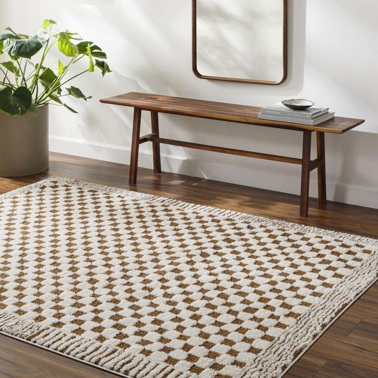 Freud Rug - Checkered - Ivory & Brown - Sizes Available