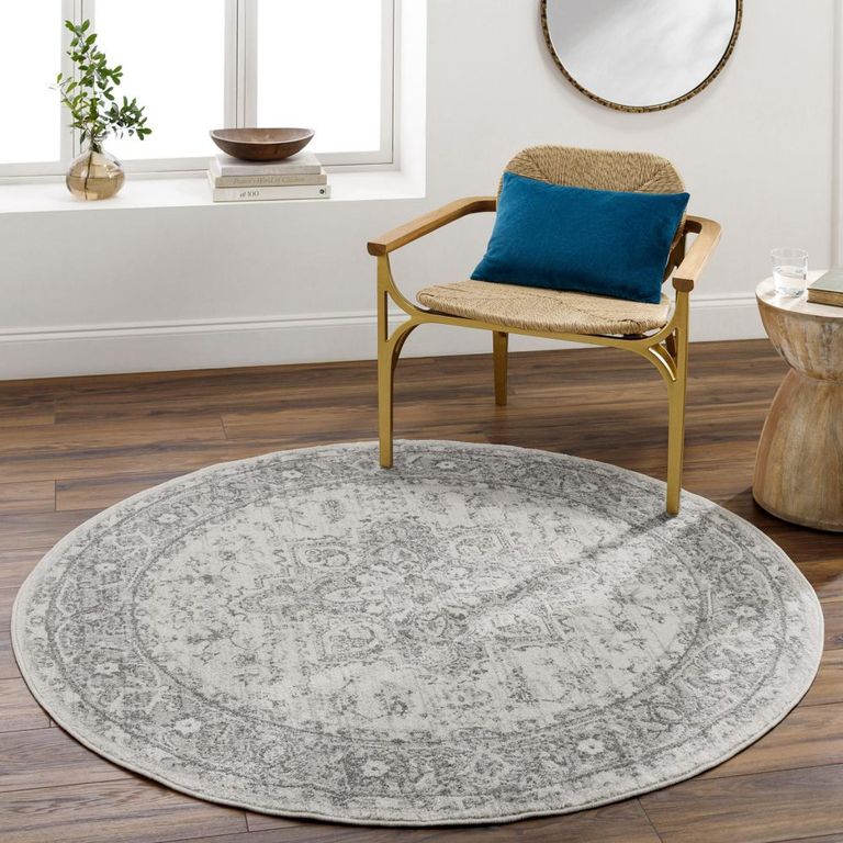 Chester Round Rug - Oriental Vintage - CHE2312 - Grey - 160cm x 160cm