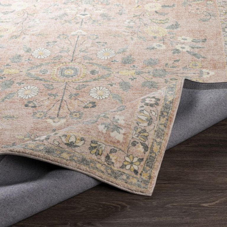 Erin Rug - Vintage Oriental Boho - ERN2308 - Butter Pale Pink - Sizes Available
