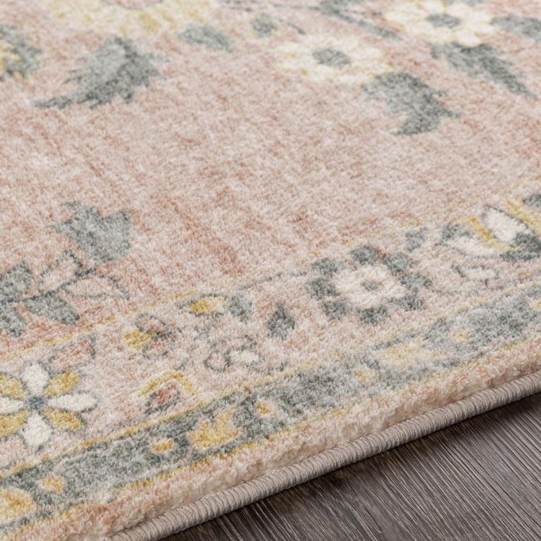 Erin Rug - Vintage Oriental Boho - ERN2308 - Butter Pale Pink - Sizes Available