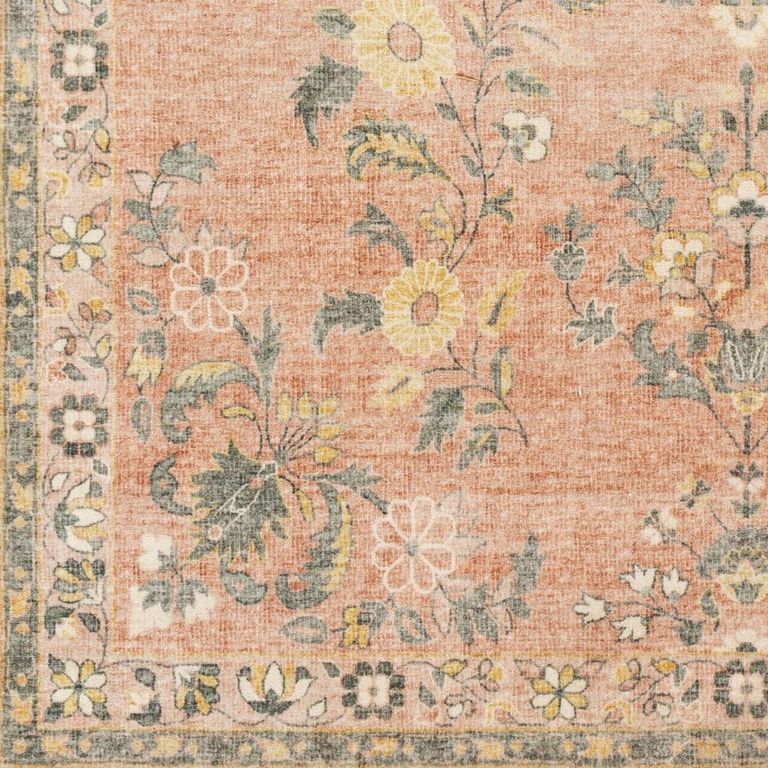 Erin Rug - Vintage Oriental Boho - ERN2308 - Butter Pale Pink - Sizes Available