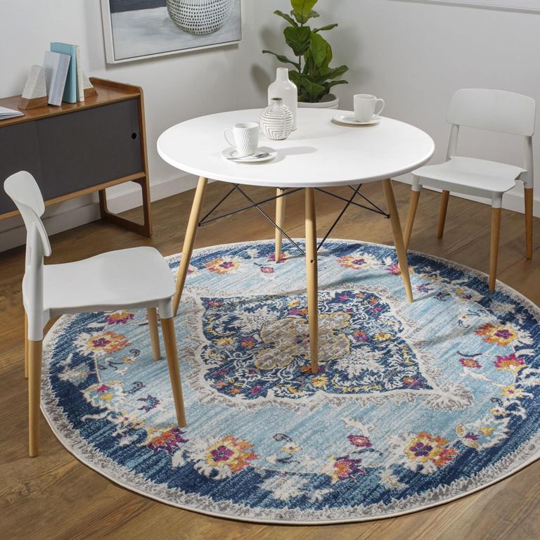Floransa Round Rug - Oriental - FSA2300 - Light Blue - Sizes Available