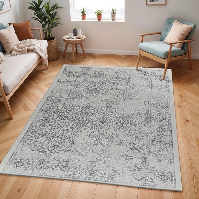 Floransa Rug - Oriental Vintage - FSA2382 - Light Slate - Sizes Available