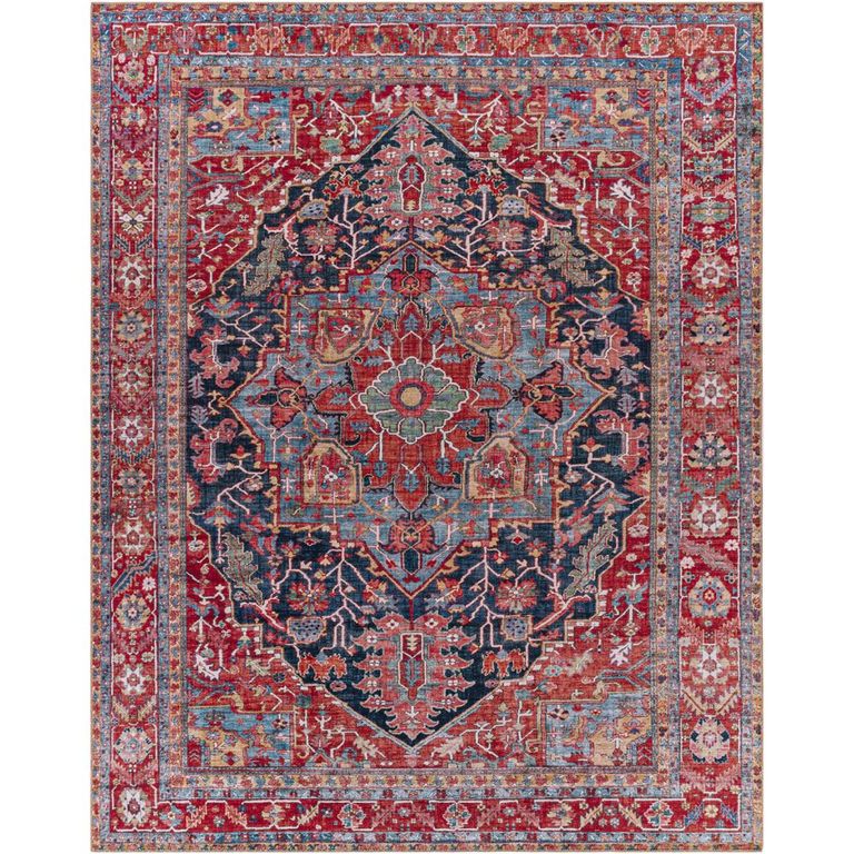 Iris Rug - Vintage Oriental Boho - IRS2316 - Bright Red - Sizes Available