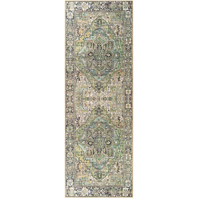 Iris Runner - Vintage Oriental Boho - IRS2361 - Green - 80cm x 230cm