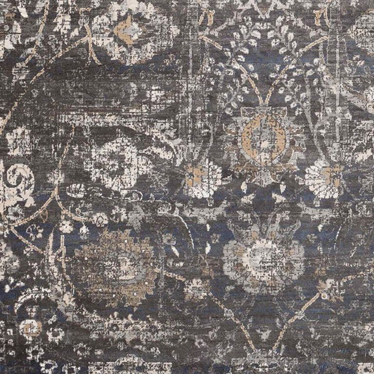 Indigo Rug - Vintage Oriental Boho - IGO2317 - Black - Sizes Available