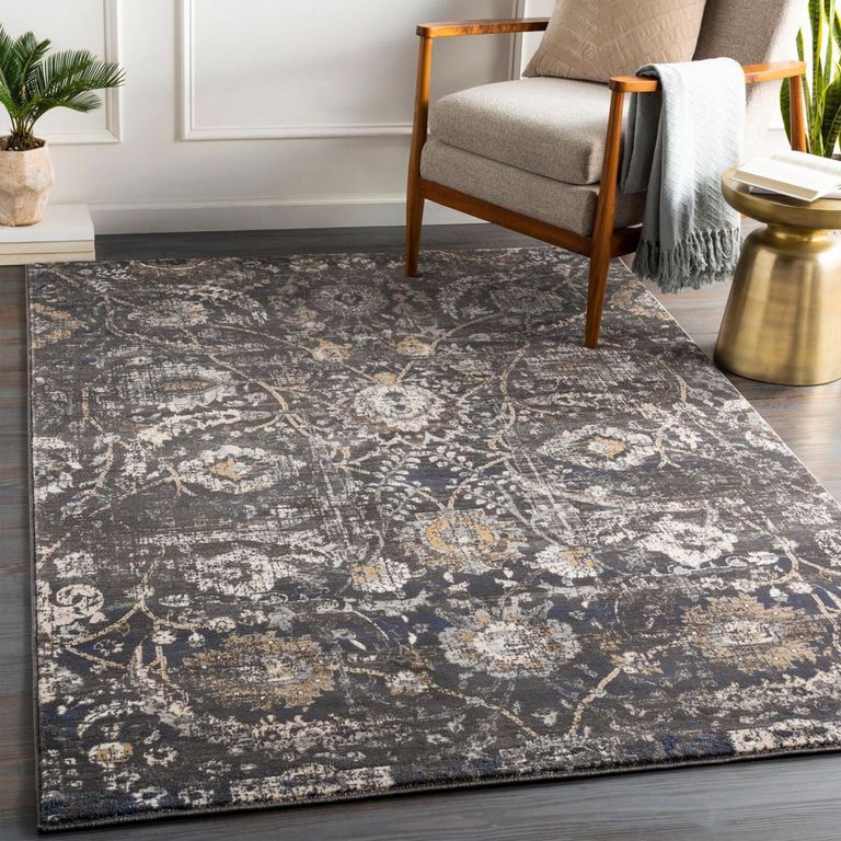 Indigo Rug - Vintage Oriental Boho - IGO2317 - Black - Sizes Available