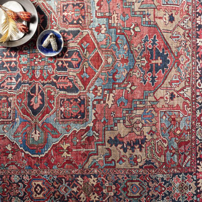 Iris Rug - Vintage Oriental Boho - IRS2310 - Bright Red - Sizes Available