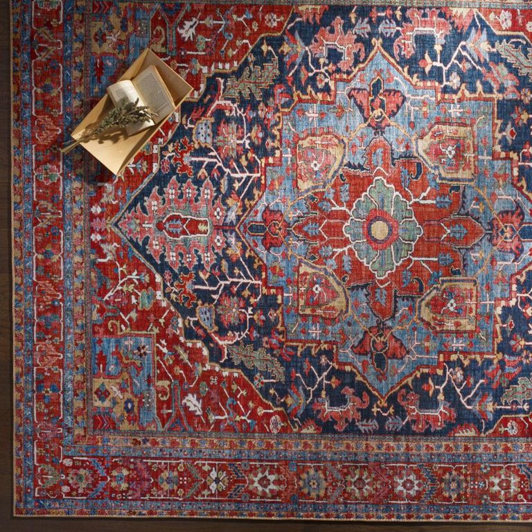 Iris Rug - Vintage Oriental Boho - IRS2316 - Bright Red - Sizes Available