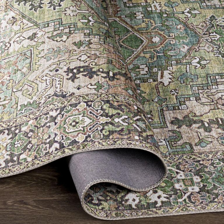 Iris Rug - Vintage Oriental Boho - IRS2361 - Green - Sizes Available