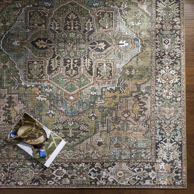 Iris Rug - Vintage Oriental Boho - IRS2361 - Green - Sizes Available