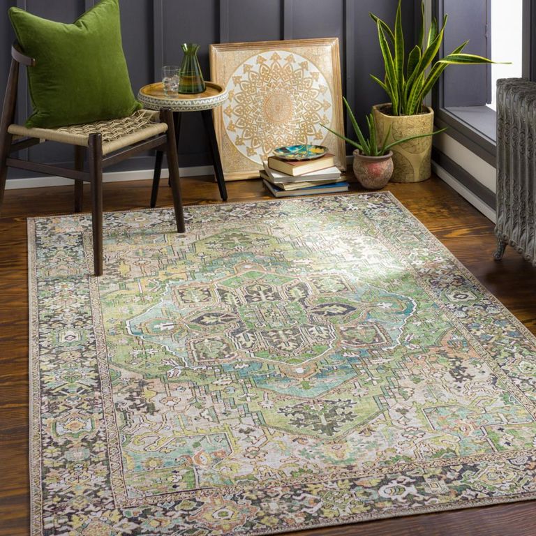 Iris Rug - Vintage Oriental Boho - IRS2361 - Green - Sizes Available