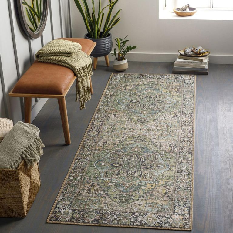 Iris Runner - Vintage Oriental Boho - IRS2361 - Green - 80cm x 230cm