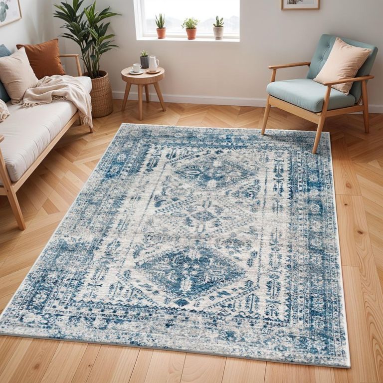 Monte Carlo Rug - Oriental Vintage - MNC2313 - Blue - Sizes Available