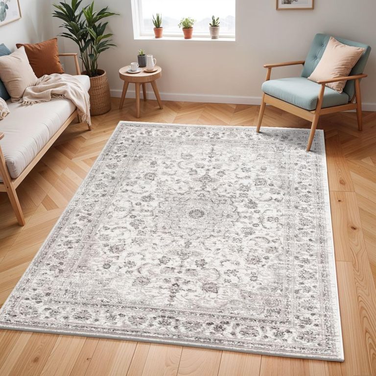 Monte Carlo Rug - Oriental Vintage - MNC2319 - Grey - Sizes Available